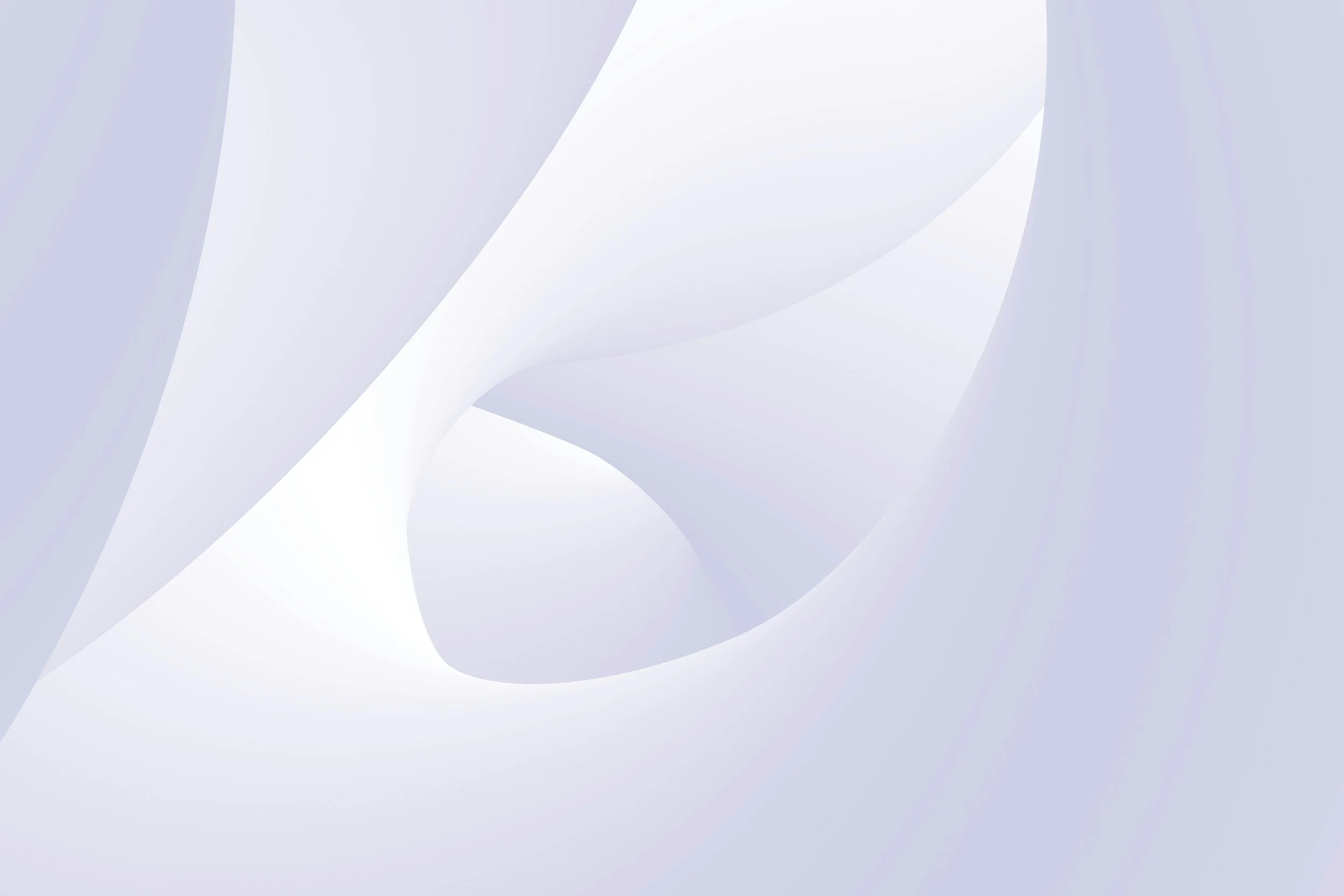Abstract white and light gray flowing curves with smooth gradient transitions.