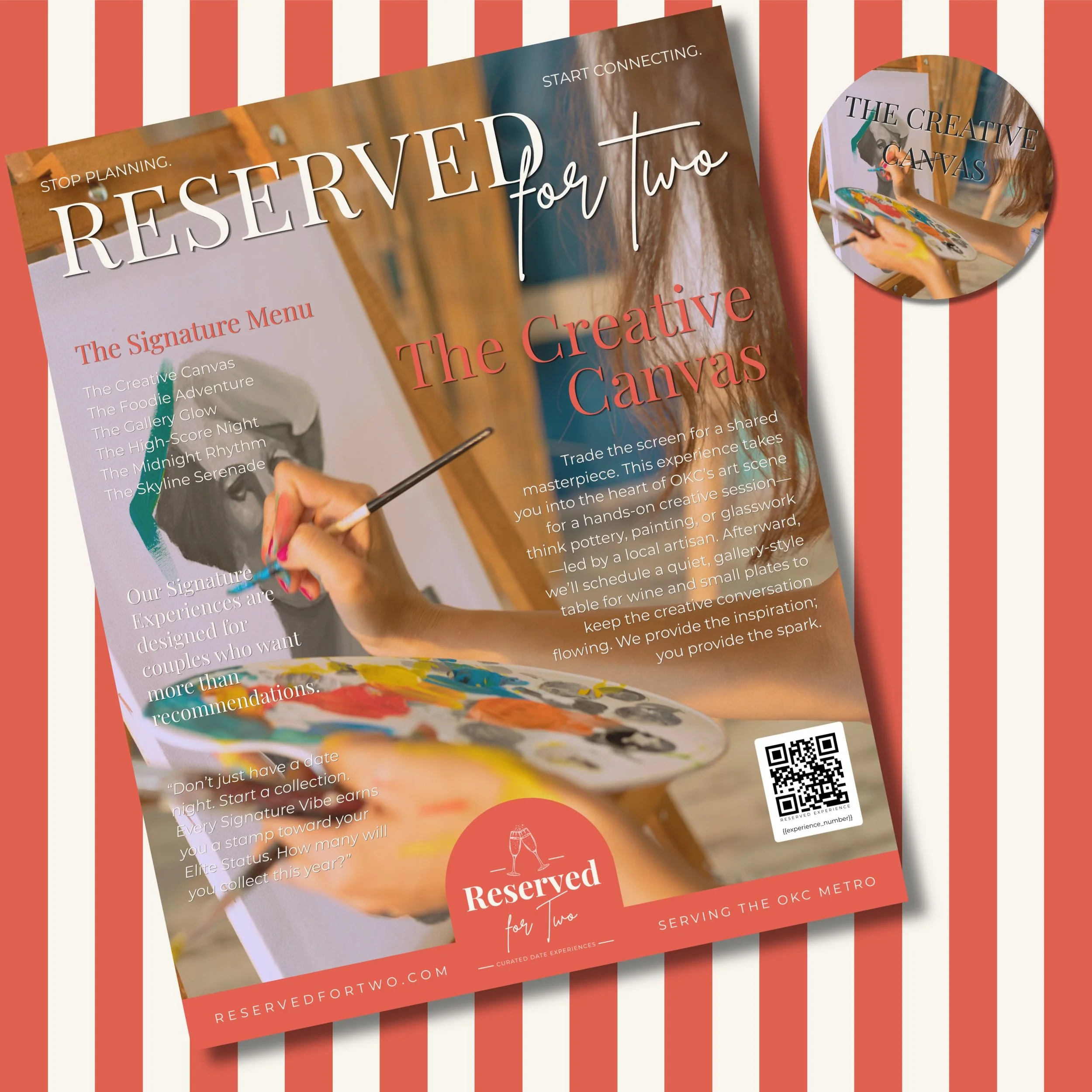 The Creative Canvas:
Trade the screen for a shared masterpiece. This experience takes you into the heart of OKC&rsquo;s art scene for a hands-on creative session&mdash;think pottery, painting, or glasswork&mdash;led by a local artisan. Afterward, we&