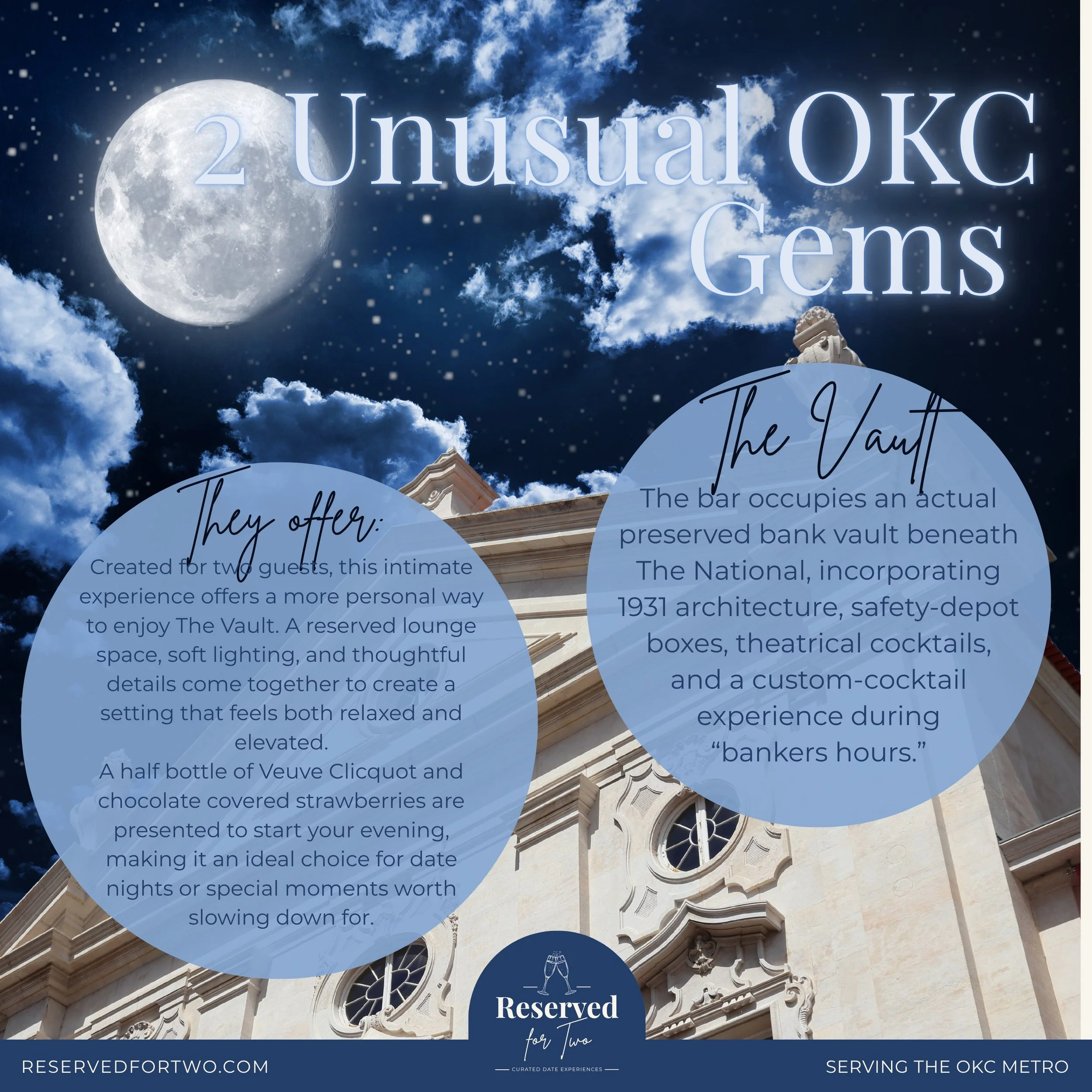 The Vault &amp; The Lunar Lounge quite the experience. They both are very unique in their own way. Go check them out and let us know what you think! @thevaultokc @lunarloungeokc #datenightokc #reservedfortwo #dateconciergeservice #okccouples