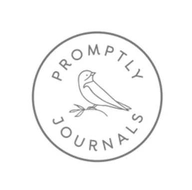 Circular logo with a bird perched on a branch and the words 'PROMPTLY JOURNALS' around the circle.