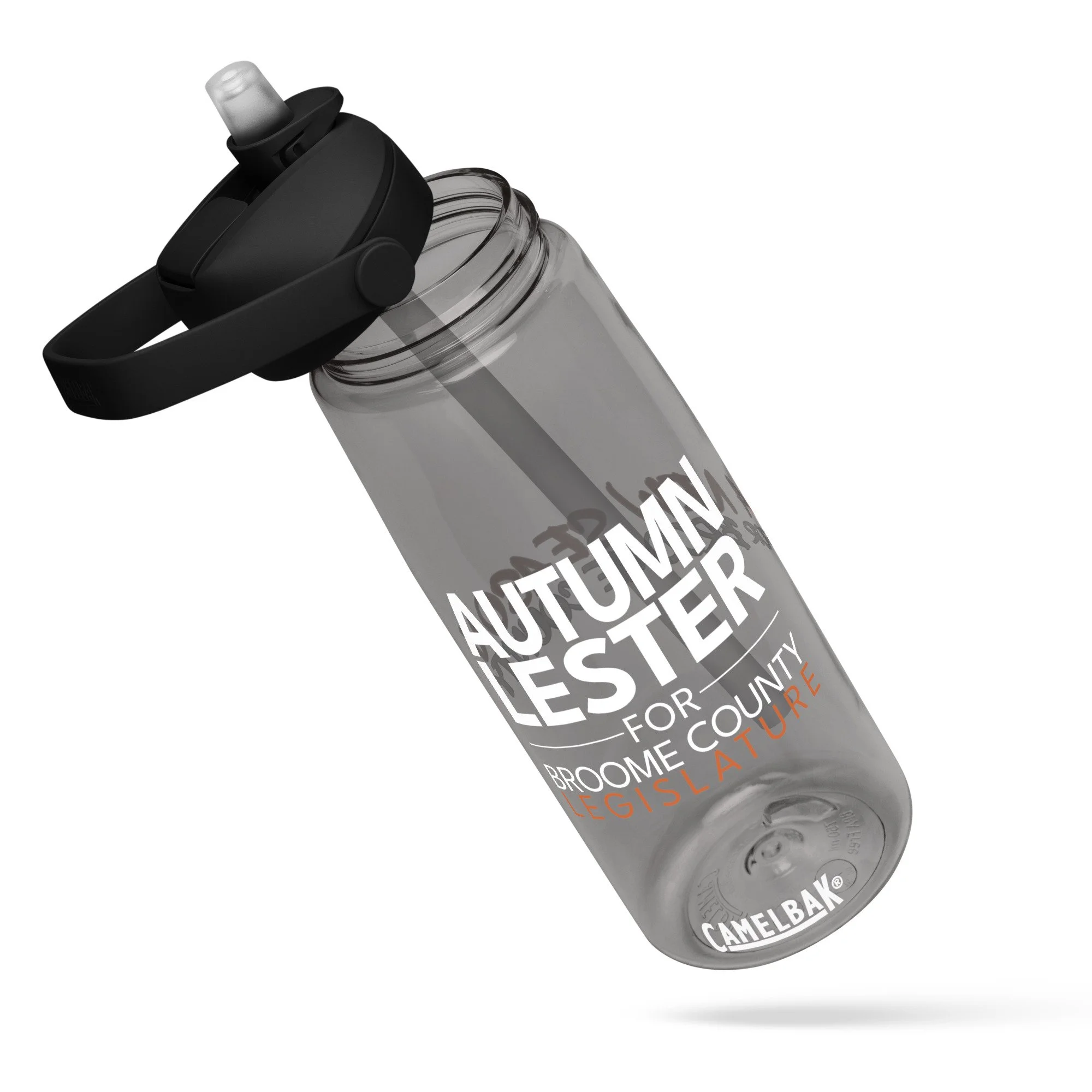Flip straw water bottle