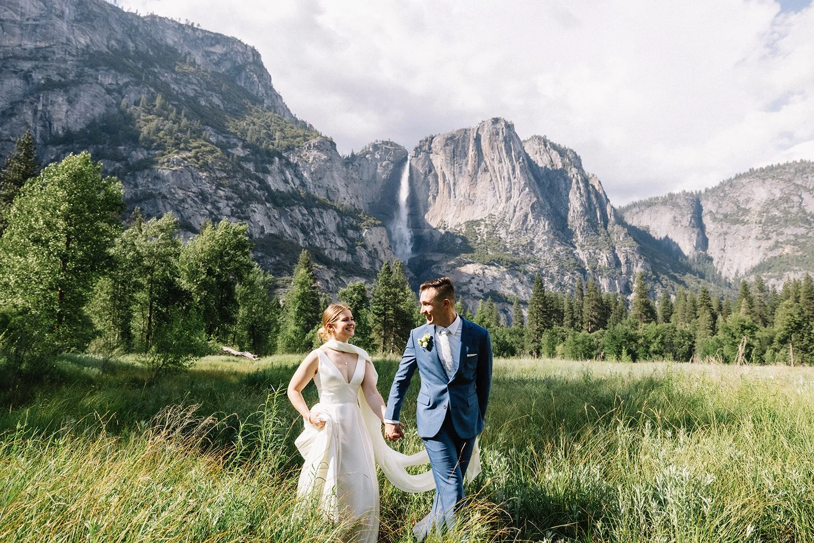 Couple at Sentinel Meadow spring - Yosemite elopement photographer AJ Photography