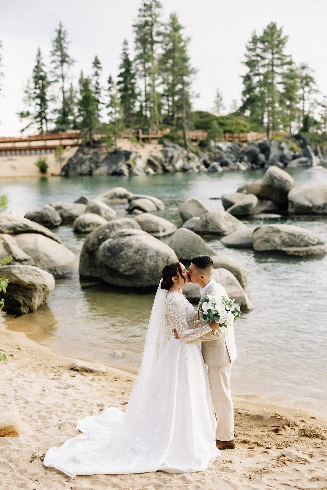 couple exchanging vows Sand Harbor beach Tahoe (5).jpg