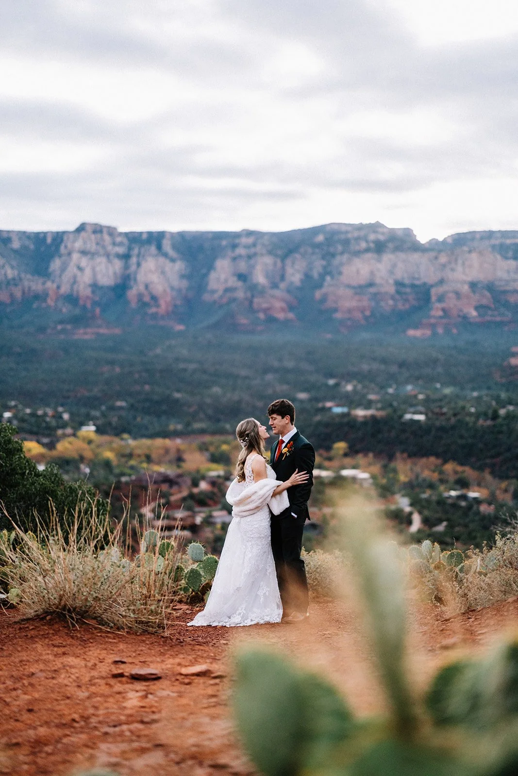 Couple portrait Sedona elopement by AJ Photography