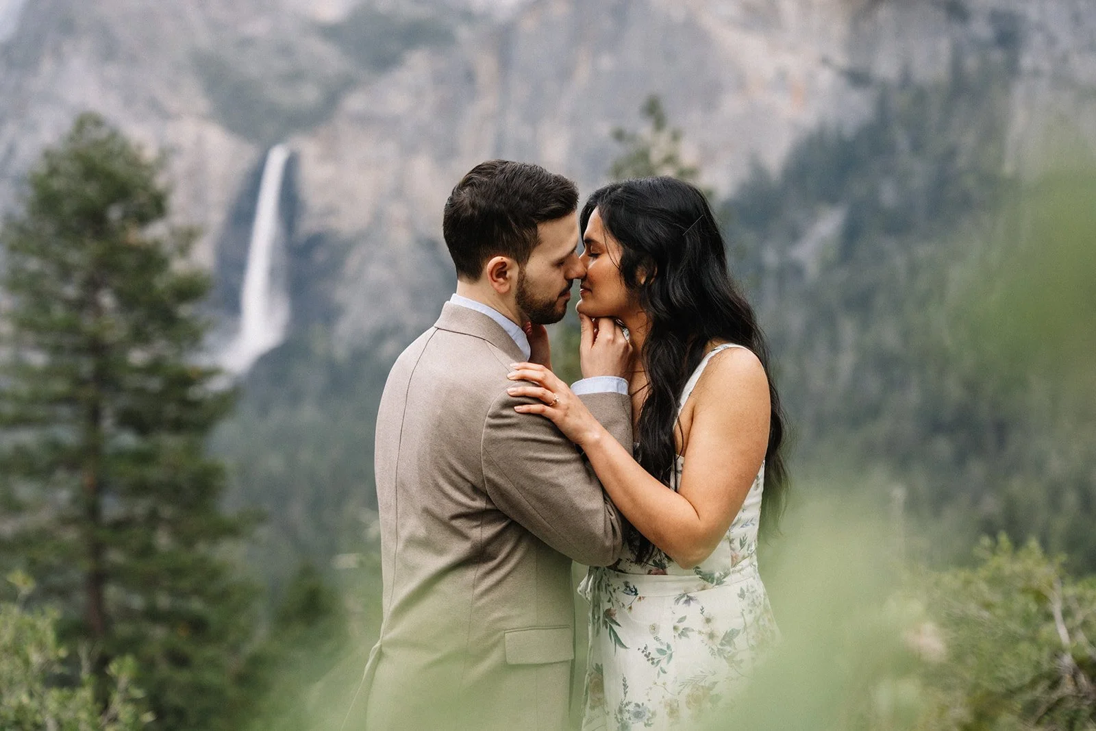 Couple at Tunnel View Yosemite - Yosemite engagement AJ Photography