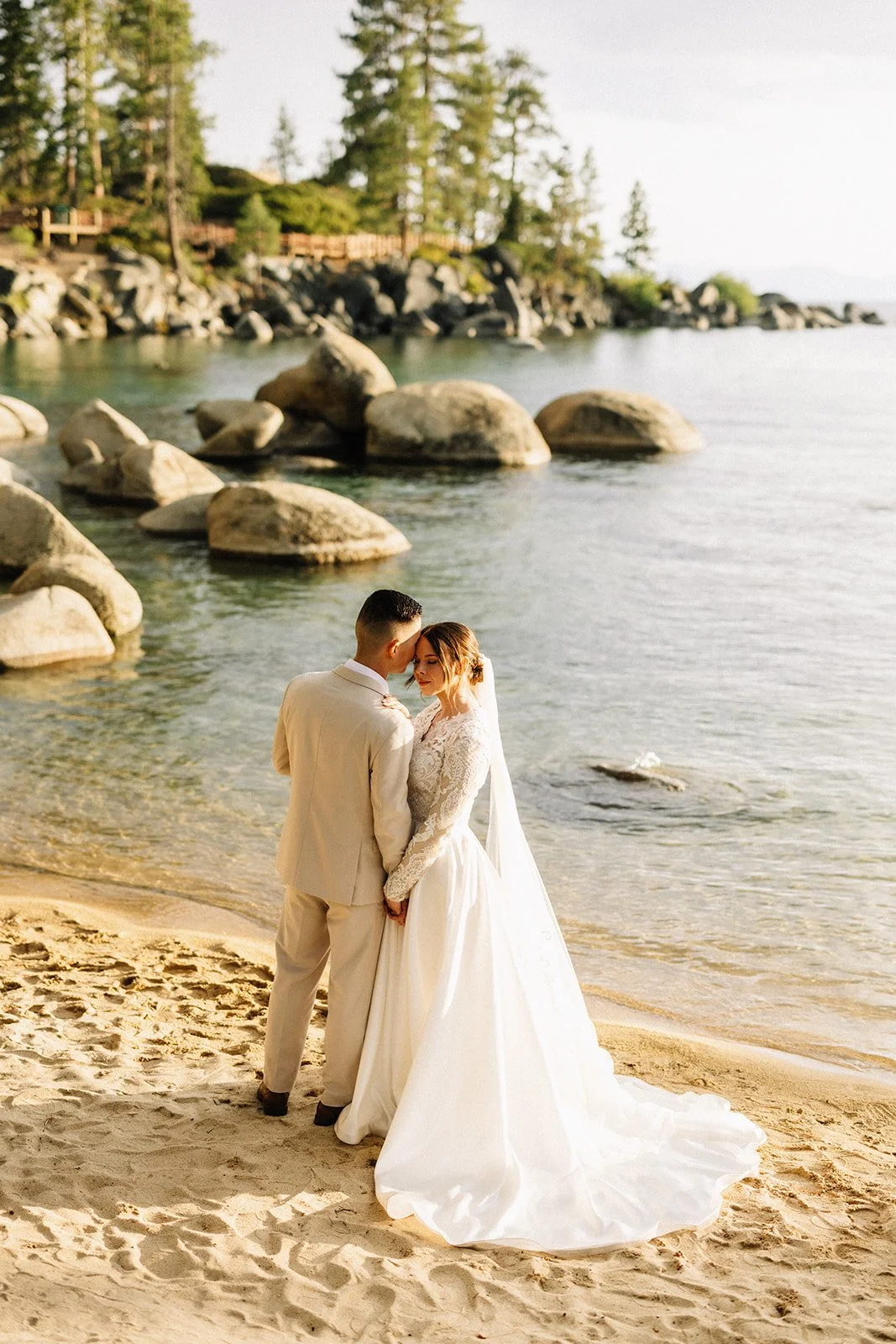 couple portraits Sand Harbor Lake Tahoe granite rocks (8).jpg