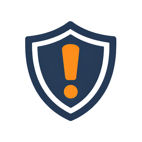 Shield icon with an exclamation mark inside, representing warning or alert