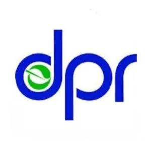 DPR logo with green leaf inside the letter 'd' and blue text.