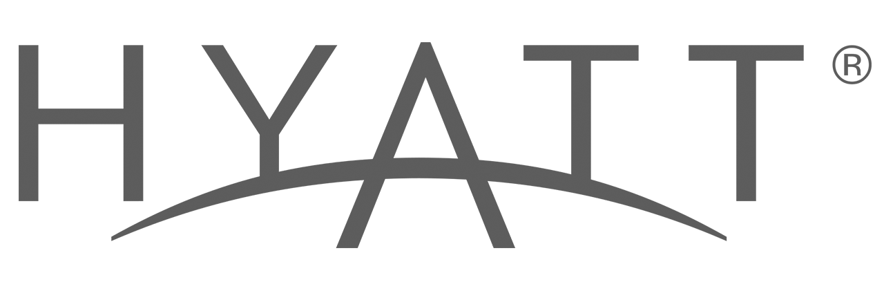 The Hyatt logo in gray scale