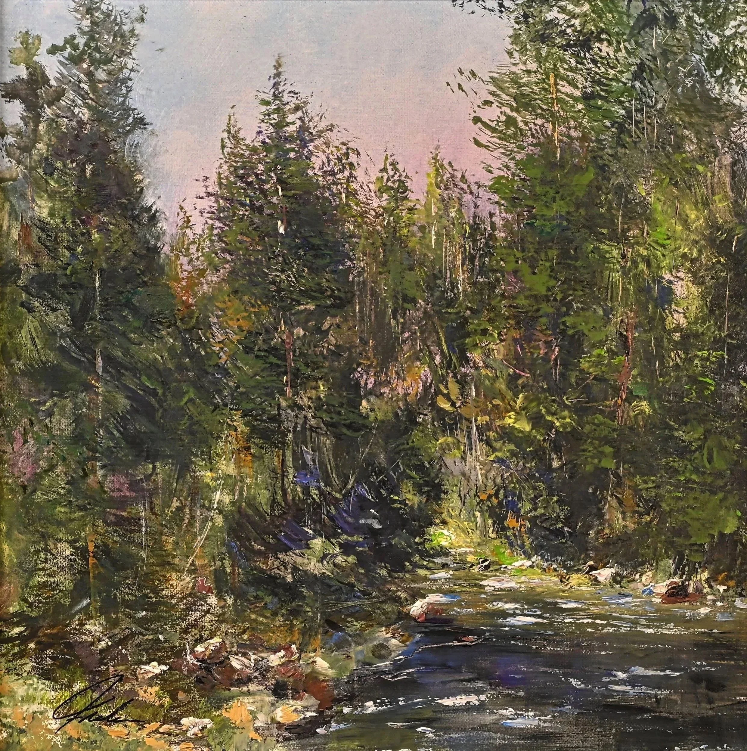 Along the Forest Stream 12x12