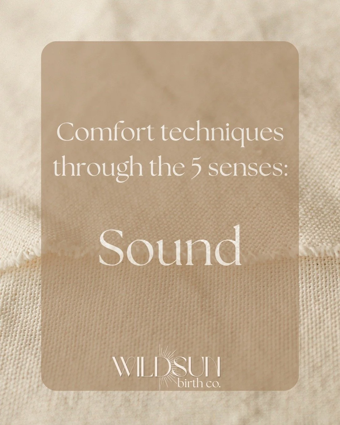 Comfort through the 5 senses: sound