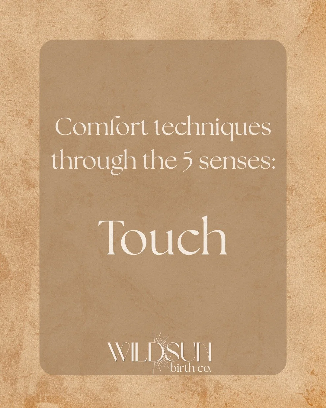 Comfort through the 5 senses: taste