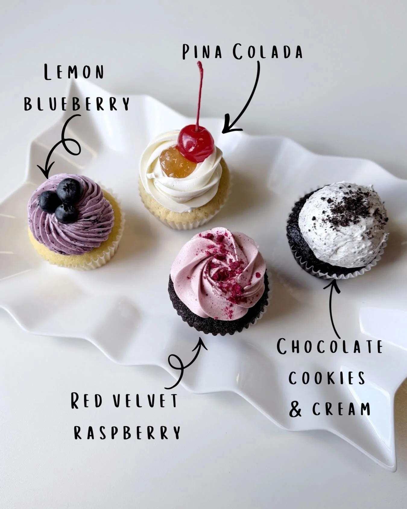 If you guessed pineapple or coconut flavors for our new cupcake flavor this week, you&rsquo;re right! Meet Pina Colada! Vanilla coconut cake with Malibu rum buttercream and pineapple preserves, with a cherry on top! 🍍🍹🍒

Retail hours this week: Fr