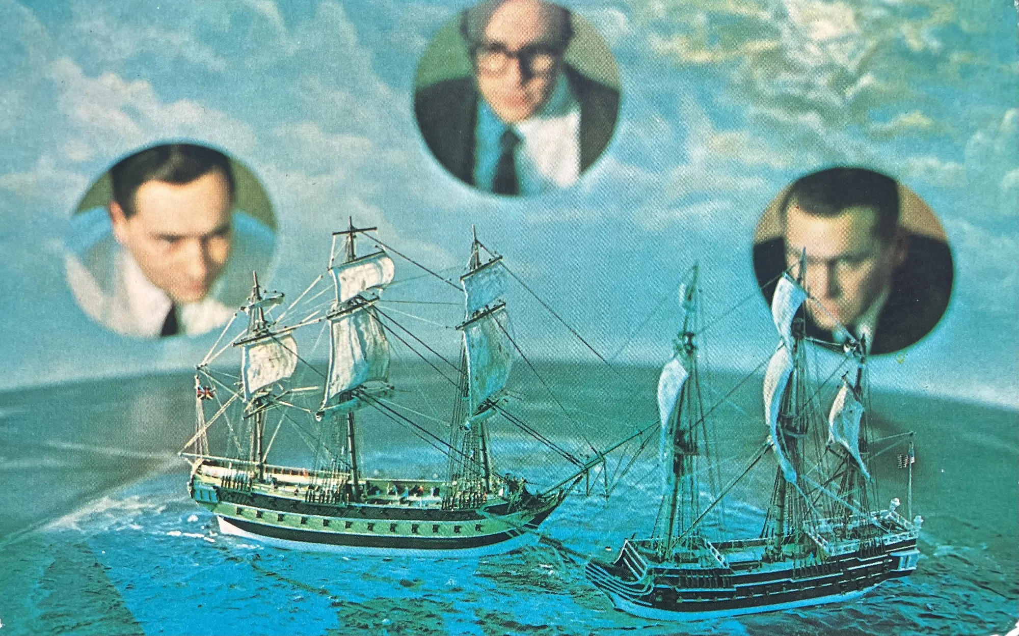 The Continental Insurance Companies Pavillon, New York World’s Fair 1964-1965, Visitors to the Continental pavilion in the Industrial Area relive great moments in the American Revolution...such as the defeat of the
Serapis by the Bonhomme Richard und