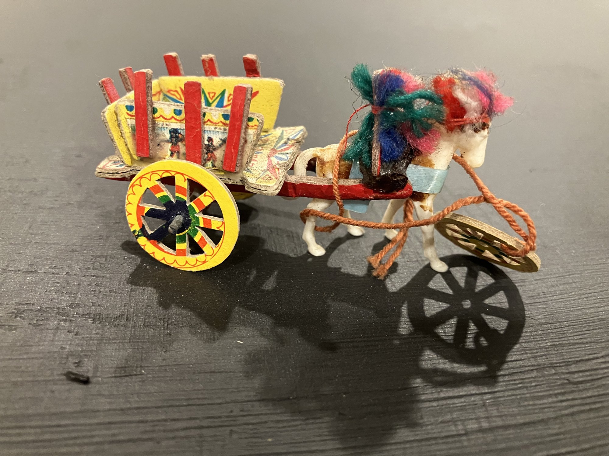 
Unknown,
Horse and Carriage,
1998, paint, felt, cardboard, 1 1⁄2 x 3 x 1 inches