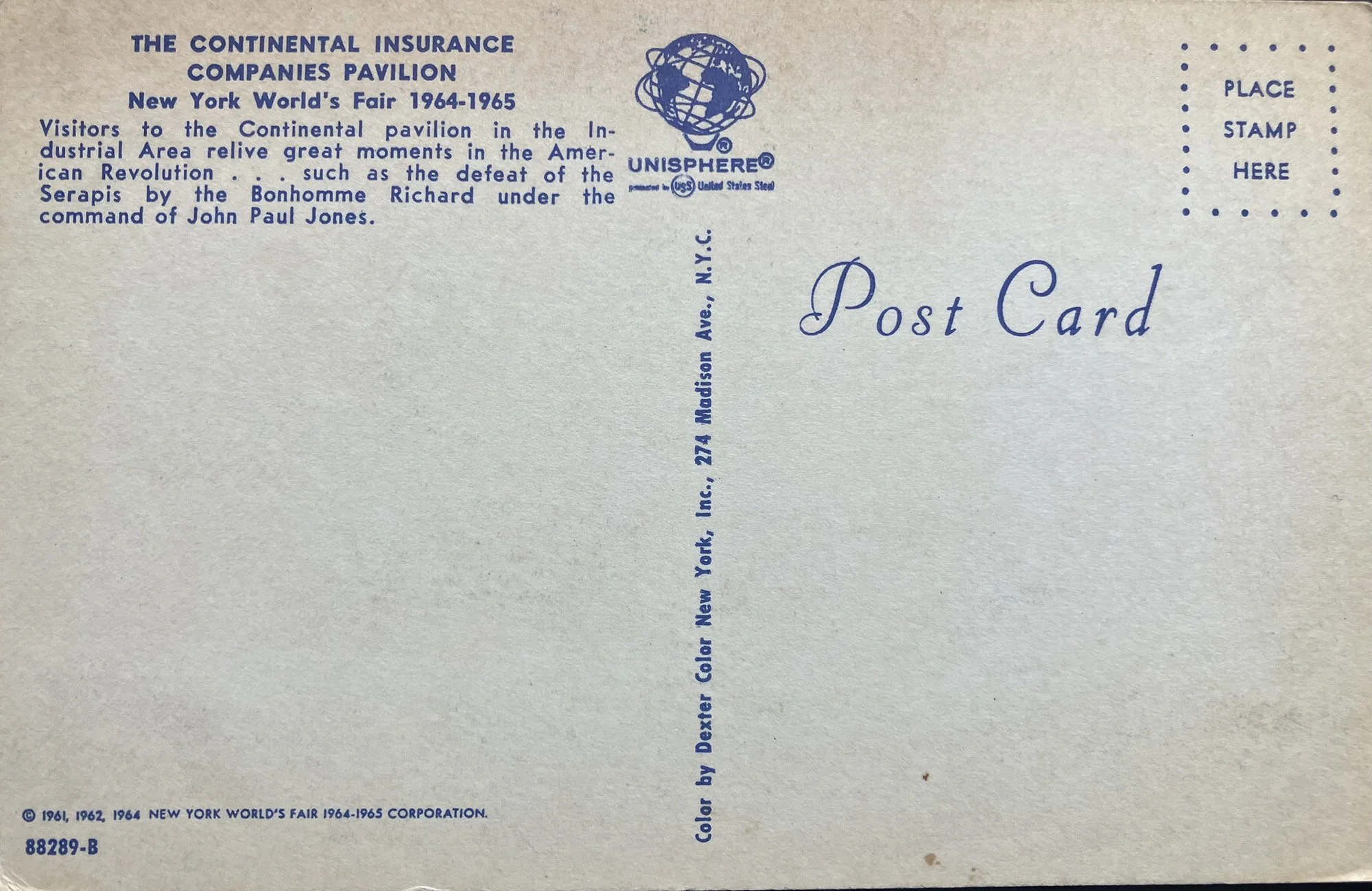 The Continental Insurance Companies Pavillon, New York World’s Fair 1964-1965, Visitors to the Continental pavilion in the Industrial Area relive great moments in the American Revolution...such as the defeat of the
Serapis by the Bonhomme Richard und