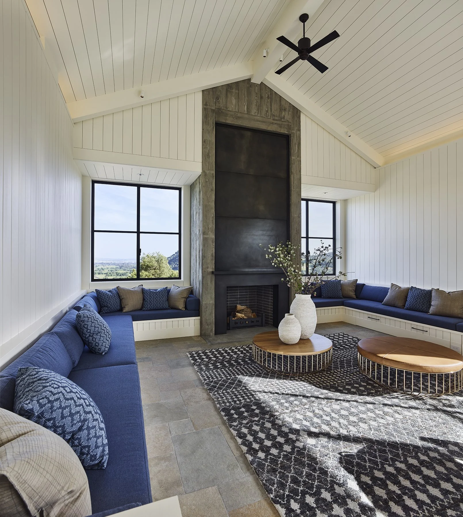 concrete fireplace
