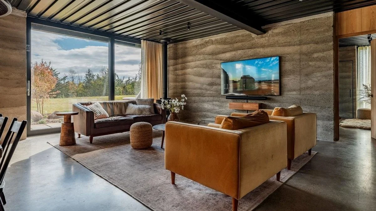 rammed earth interior wall