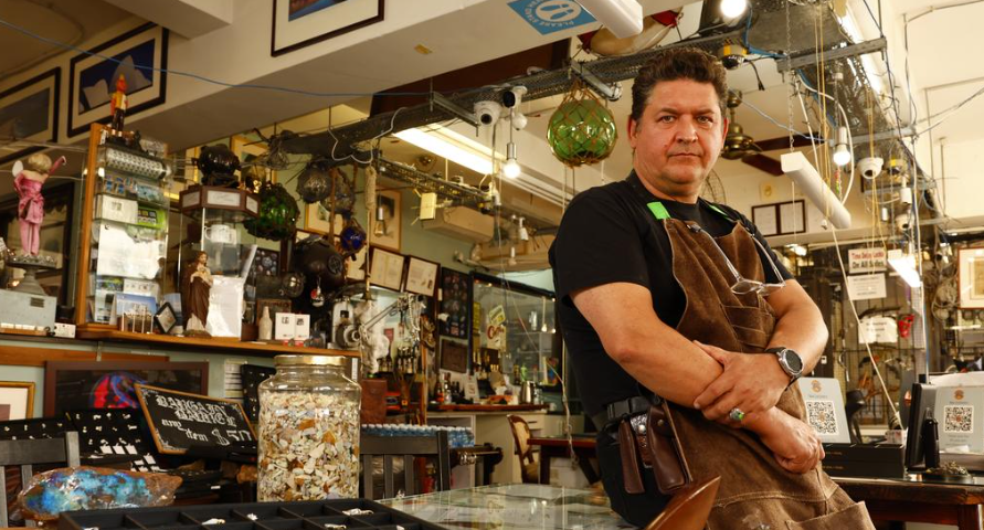 Local business owner Jason Blaiklock stands in his jewellery shop.