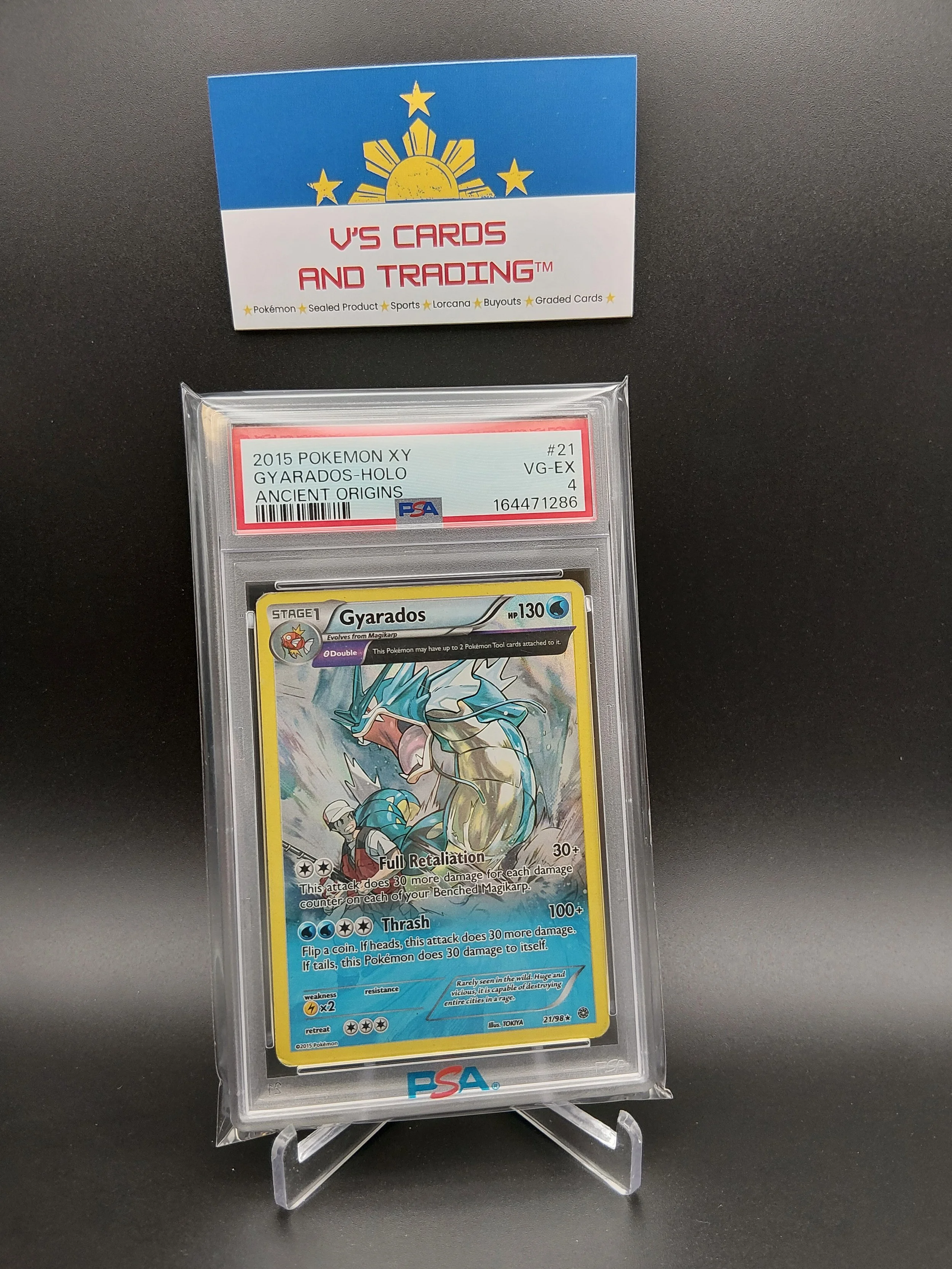 2015 Pokemon XY Ancient Origins #21 Gyarados-Holo PSA 4