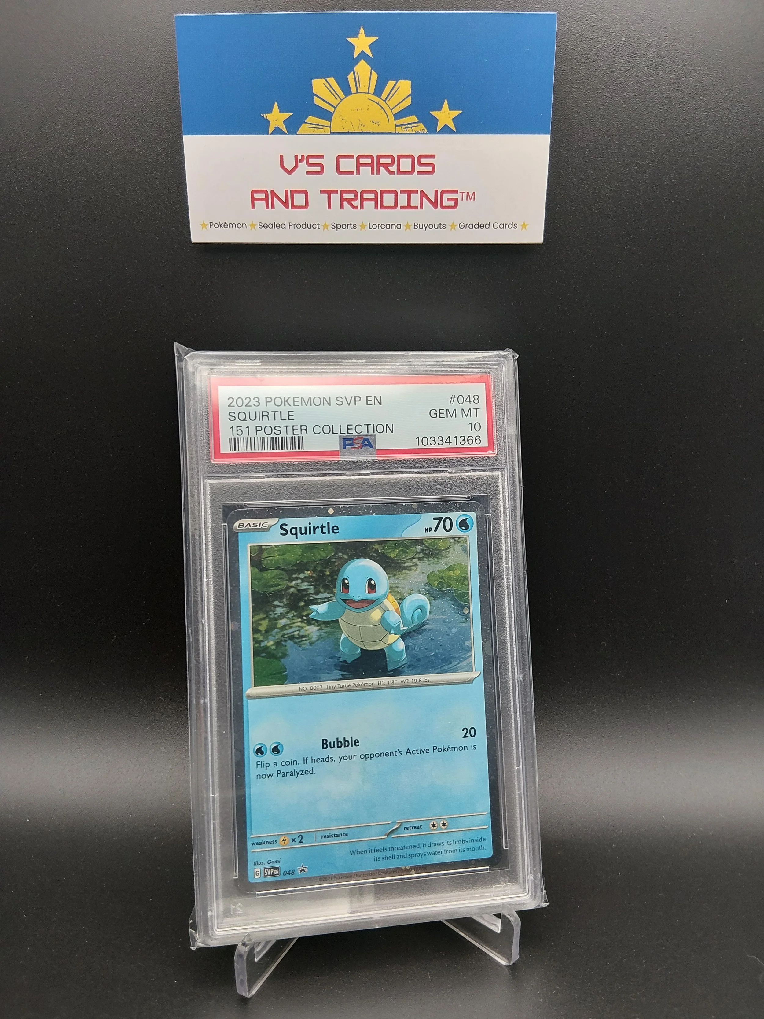 2023 POKEMON SVP EN SQUIRTLE #048 151 POSTER COLLECTION PSA 10