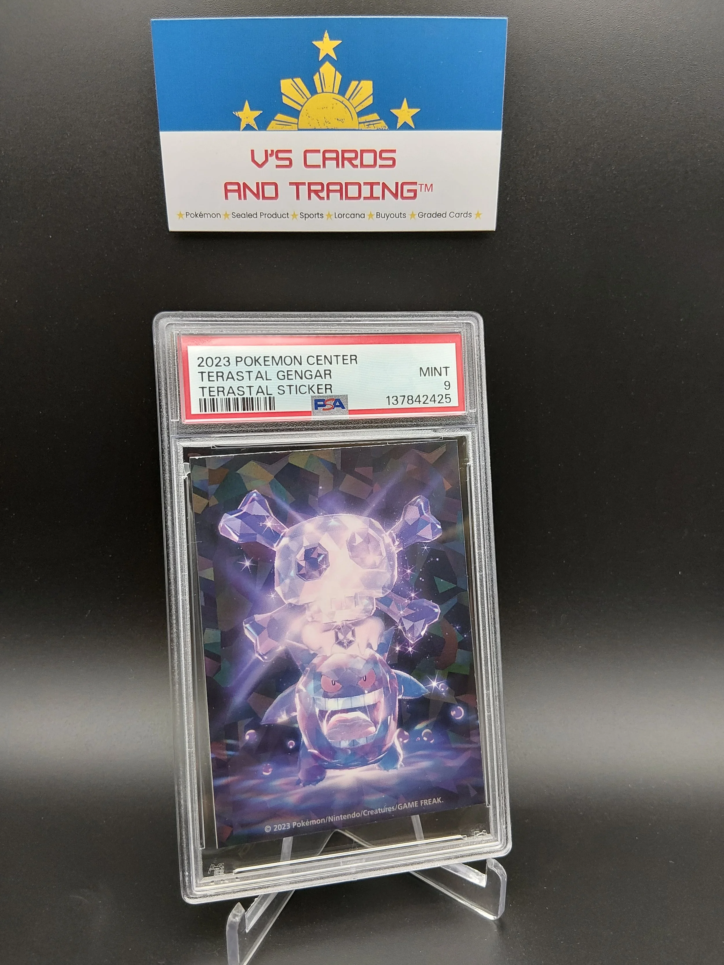 2023 Pokemon Center Terastal Sticker Gengar PSA 9