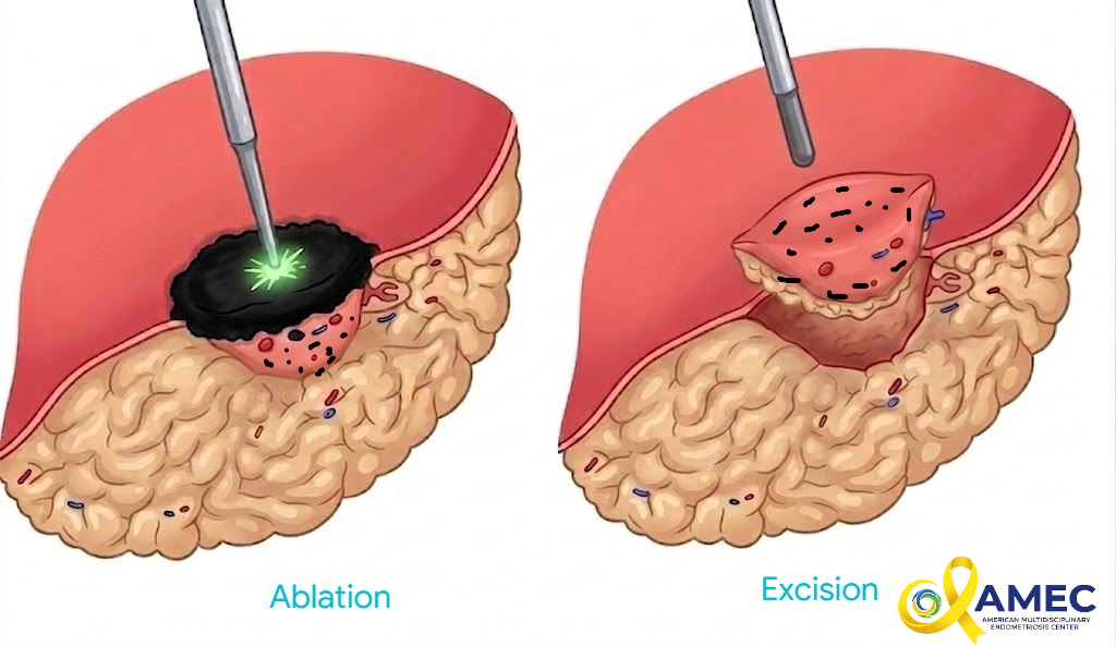 excsion of endometriosis vs Ablation of endometriosis