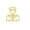 Stylized icon of a person wearing a hat or turban