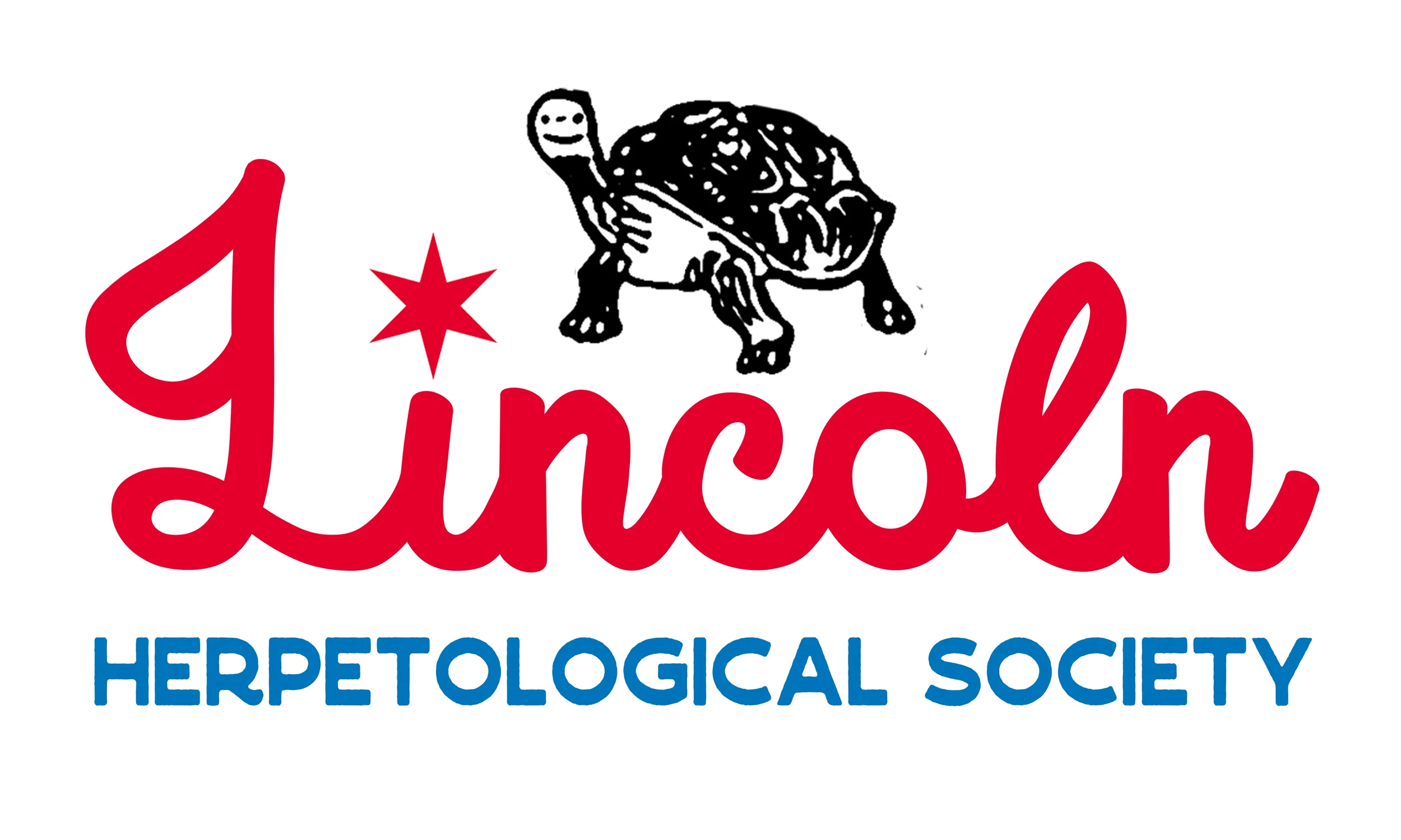 Logo of the Lincoln Herpetological Society featuring the word 'Lincoln', a red star, and a turtle illustration.
