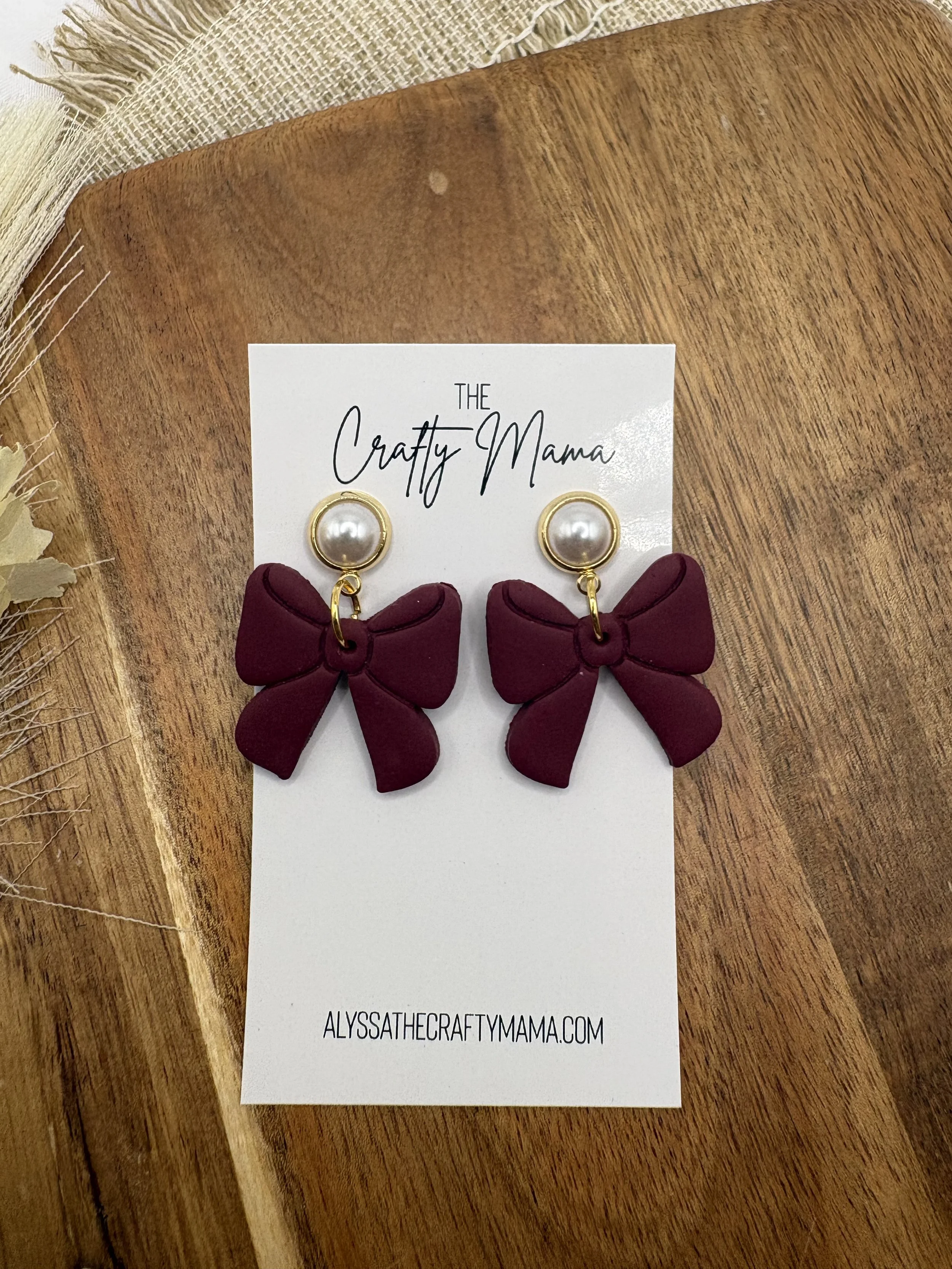 Burgundy bow