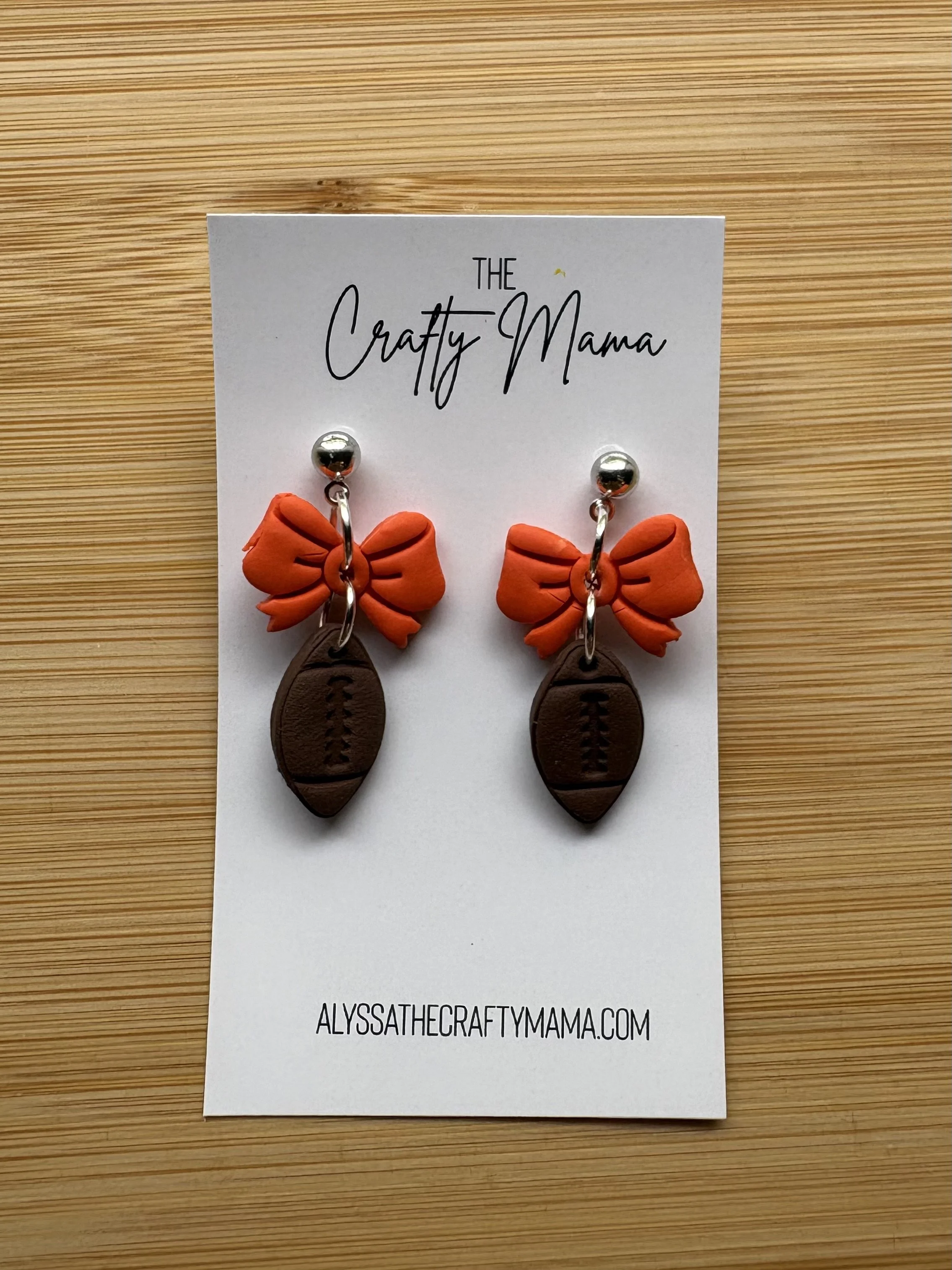 Orange football bow