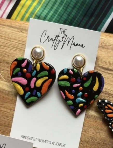 Black colorful Talavera heart