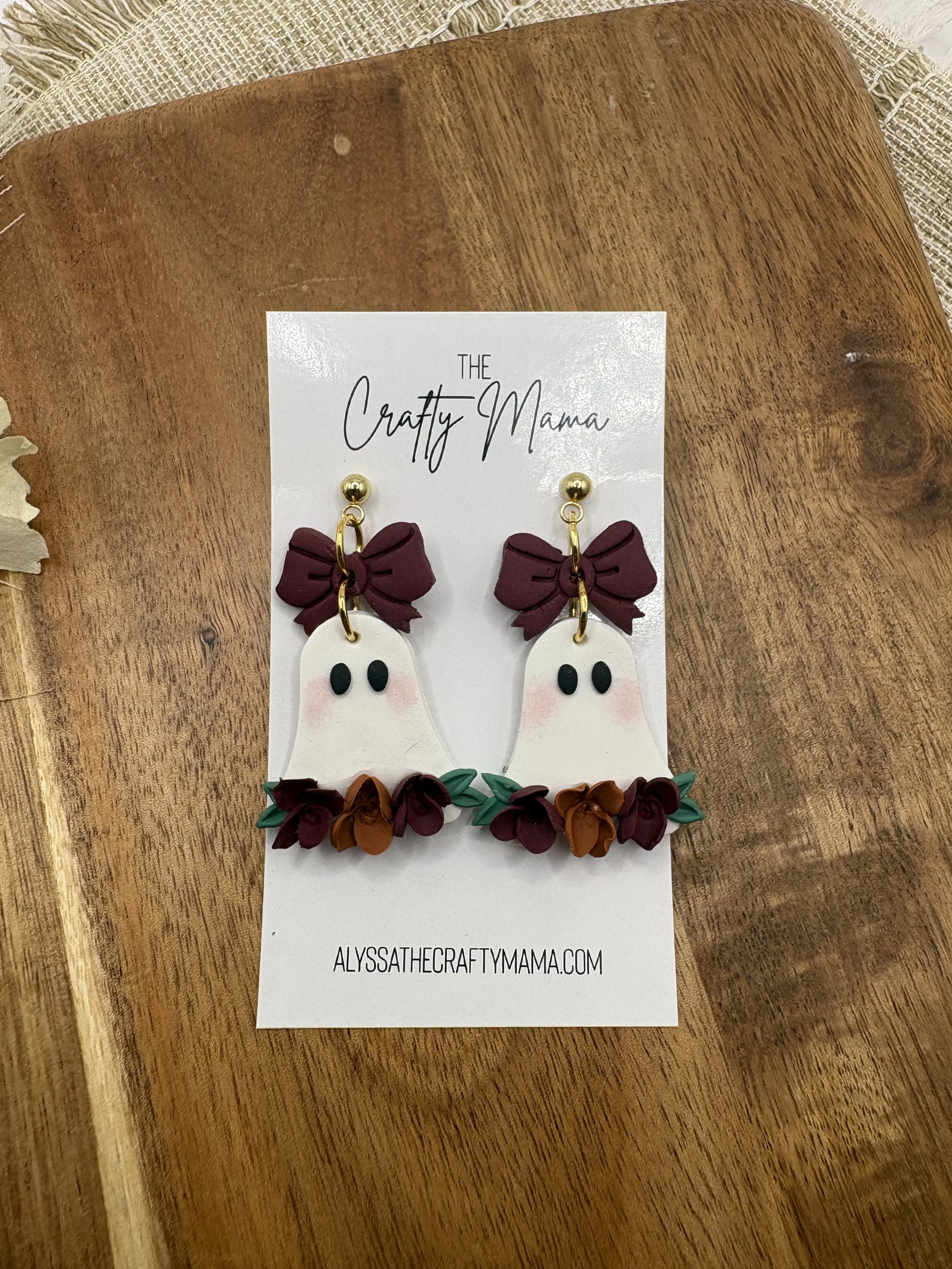 Burgundy Floral Ghost