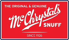 Red and white sign for McChrystal's Snuff, with the text "The Original & Genuine McChrystal's Snuff Since 1926".