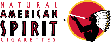 Logo of Natural American Spirit cigarettes featuring a Native American figure in a headdress aiming an arrow.