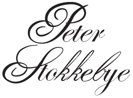 The image contains the name "Peter Hokkebye" written in elegant cursive script.