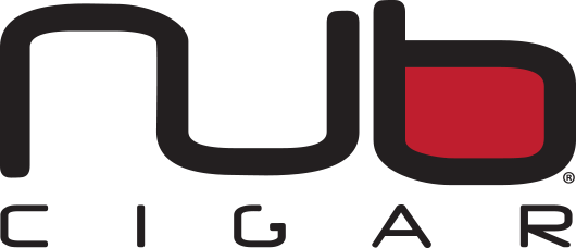 Close-up of the Nuby Cigar logo with black and red text on a white background.