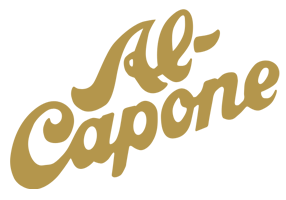 Text saying 'Al Capone' in stylized gold script