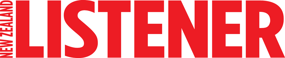 The image features the words 'New Zealand Listener' written in large, bold red and black text on a white background.