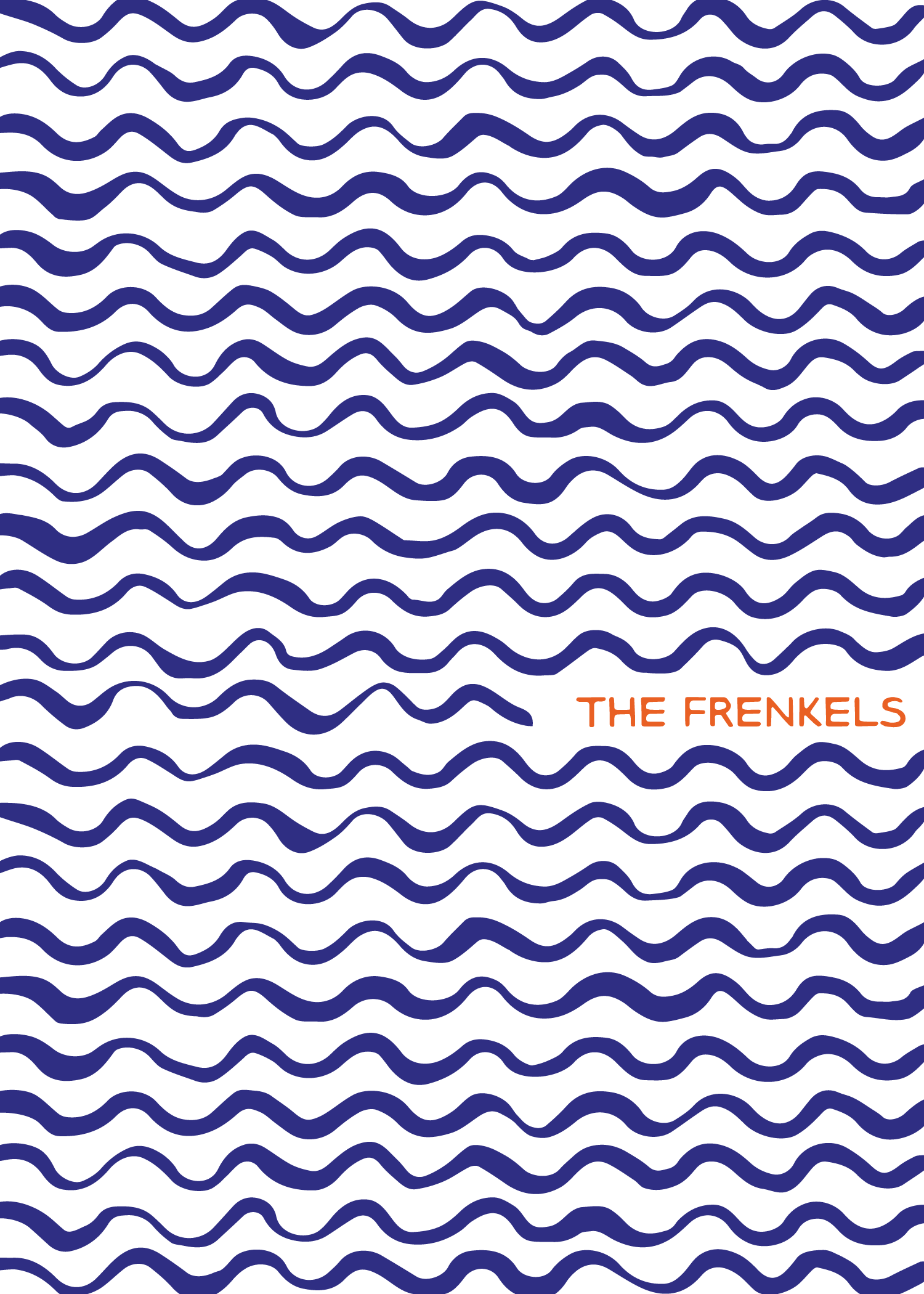 blue wavey lines with the frenkels written in orange
