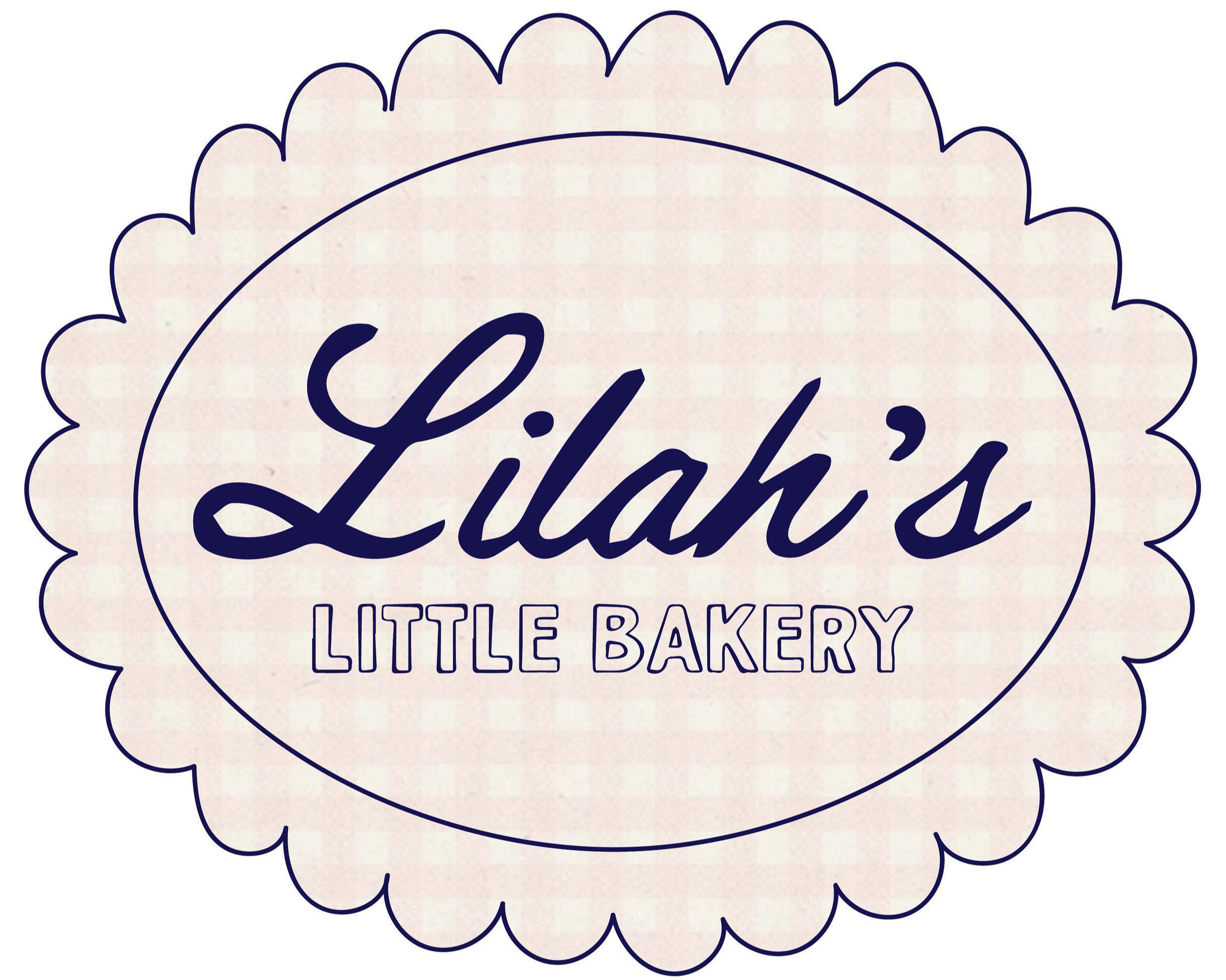 lilahs little bakery plaid background navy lilah scripty
