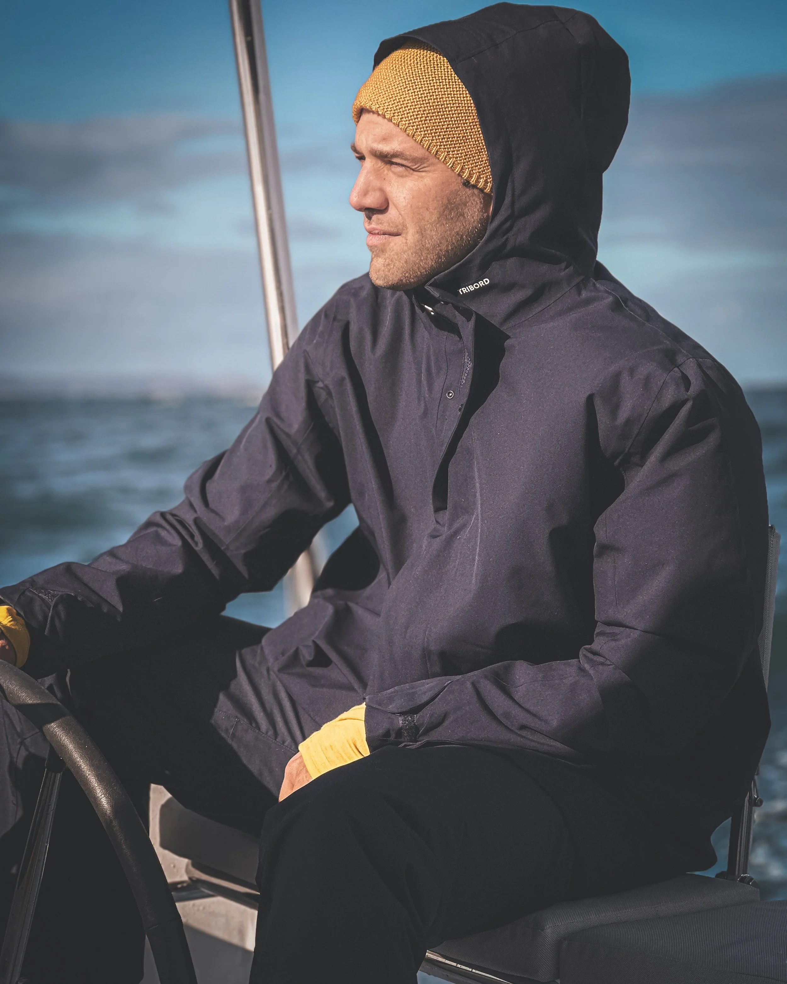 Thomas Dohm on a catamaran during his 43-day Atlantic crossing from La Rochelle, France to Martinique, 2023