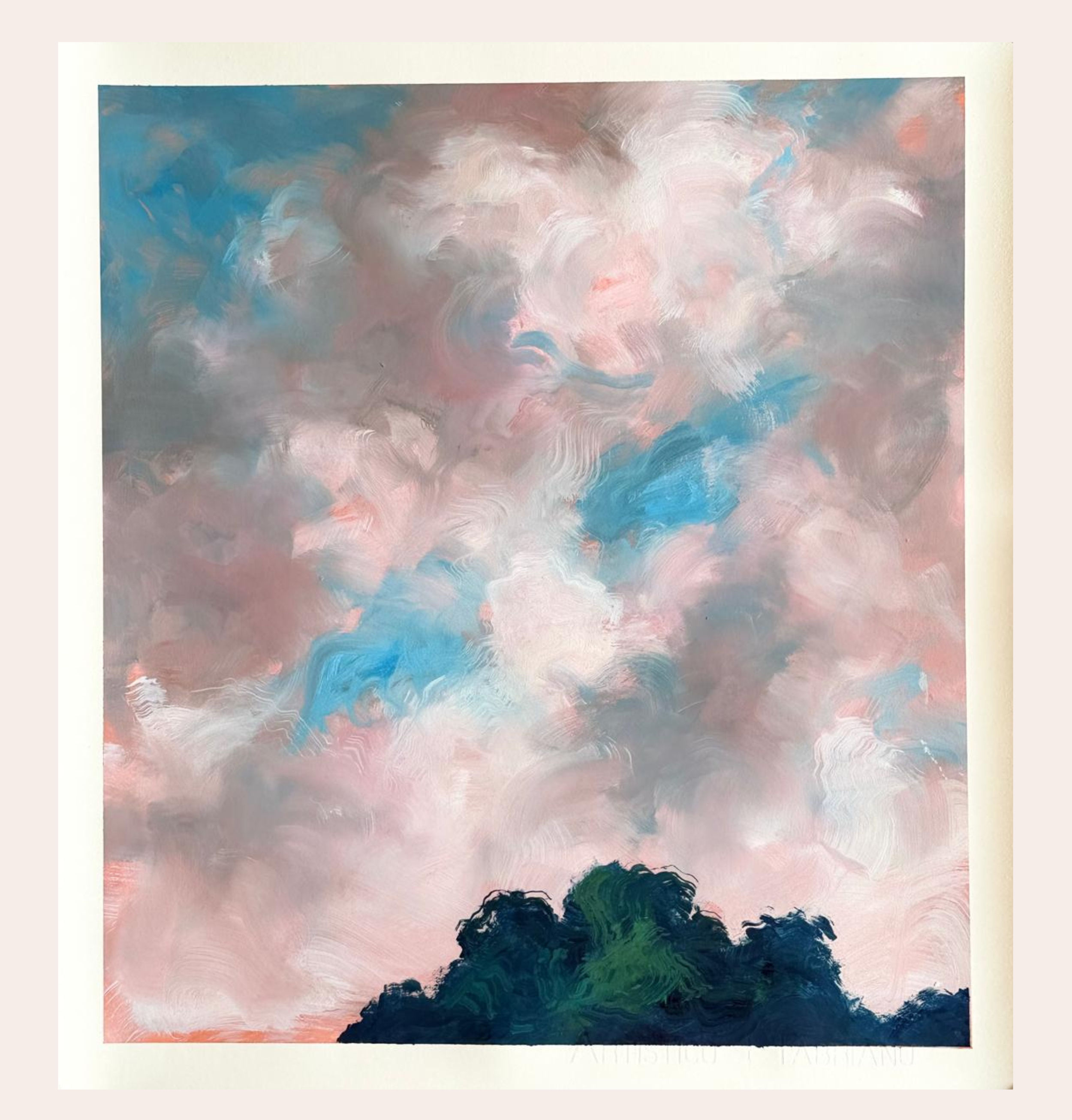 Cloud study with trees (Constable 250) 
Oil and emulsion on paper
53 x 48cm
£1,800