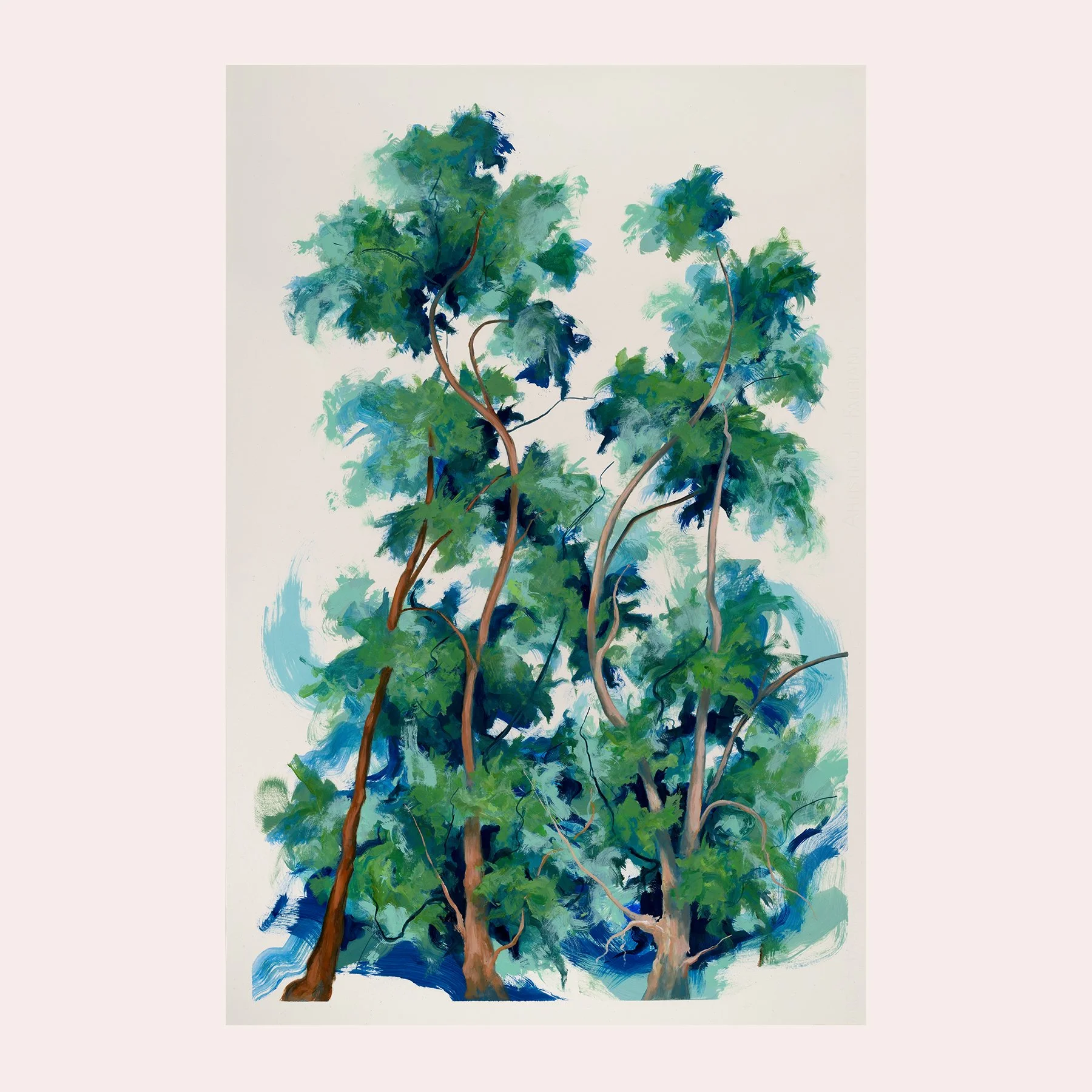Trees in motion II
Oil and emulsion on paper

£2,600 (framed)