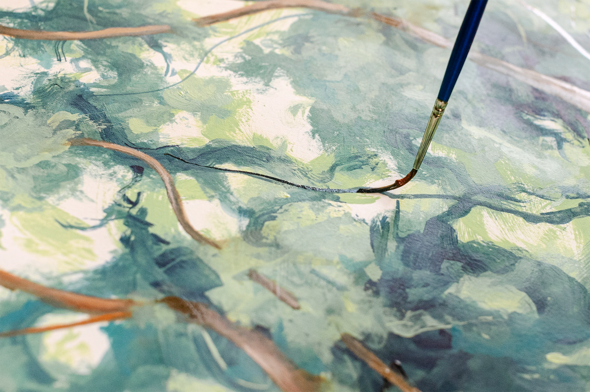 Detail of a work in progress by artist Thomas Mollo