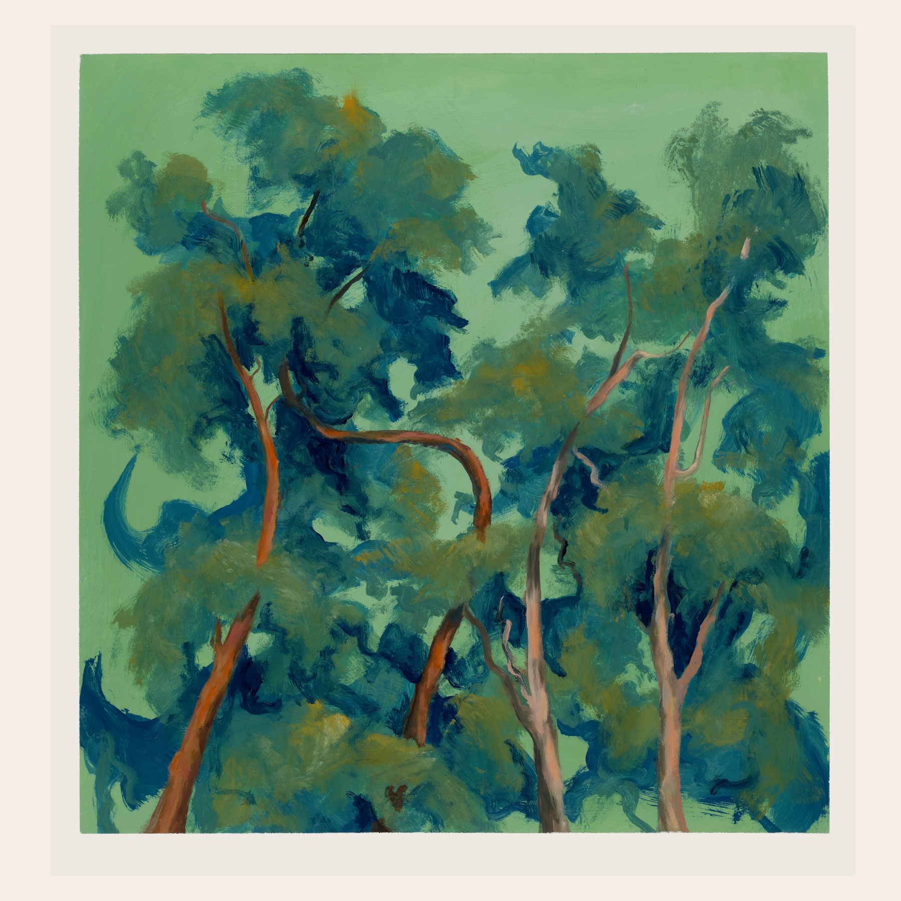 Trees on a green ground
Oil on paper

£1,300