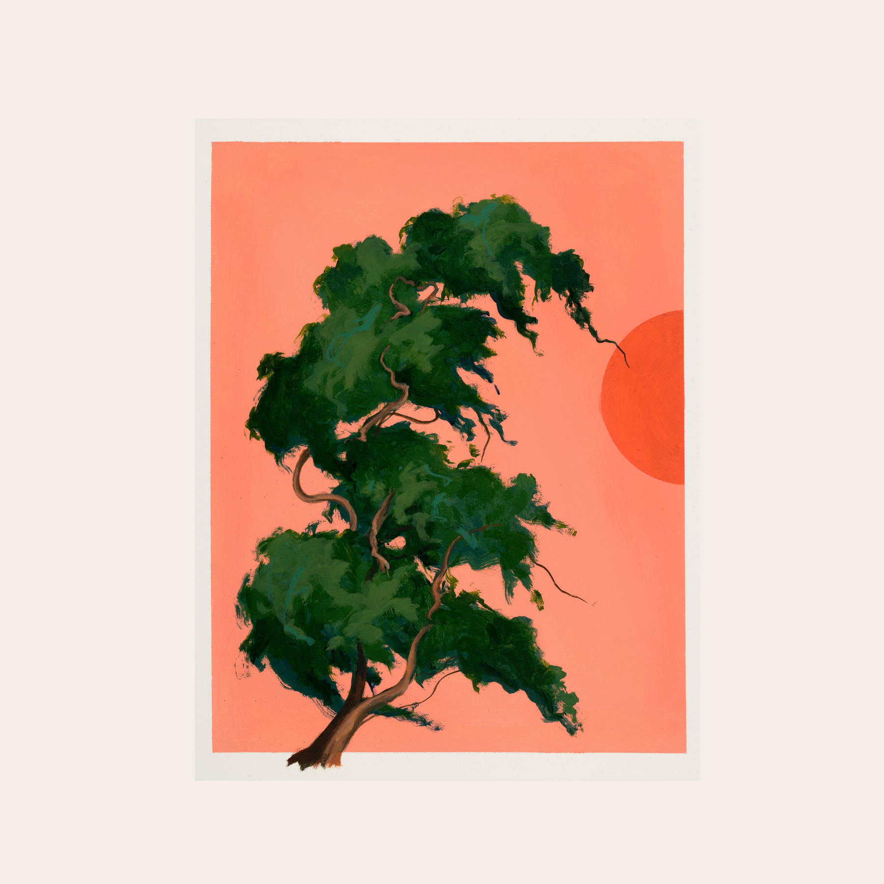 Moon on a pink ground I (one of pair)
Oil on paper
38 x 30.5cm
£1,100 (pair)