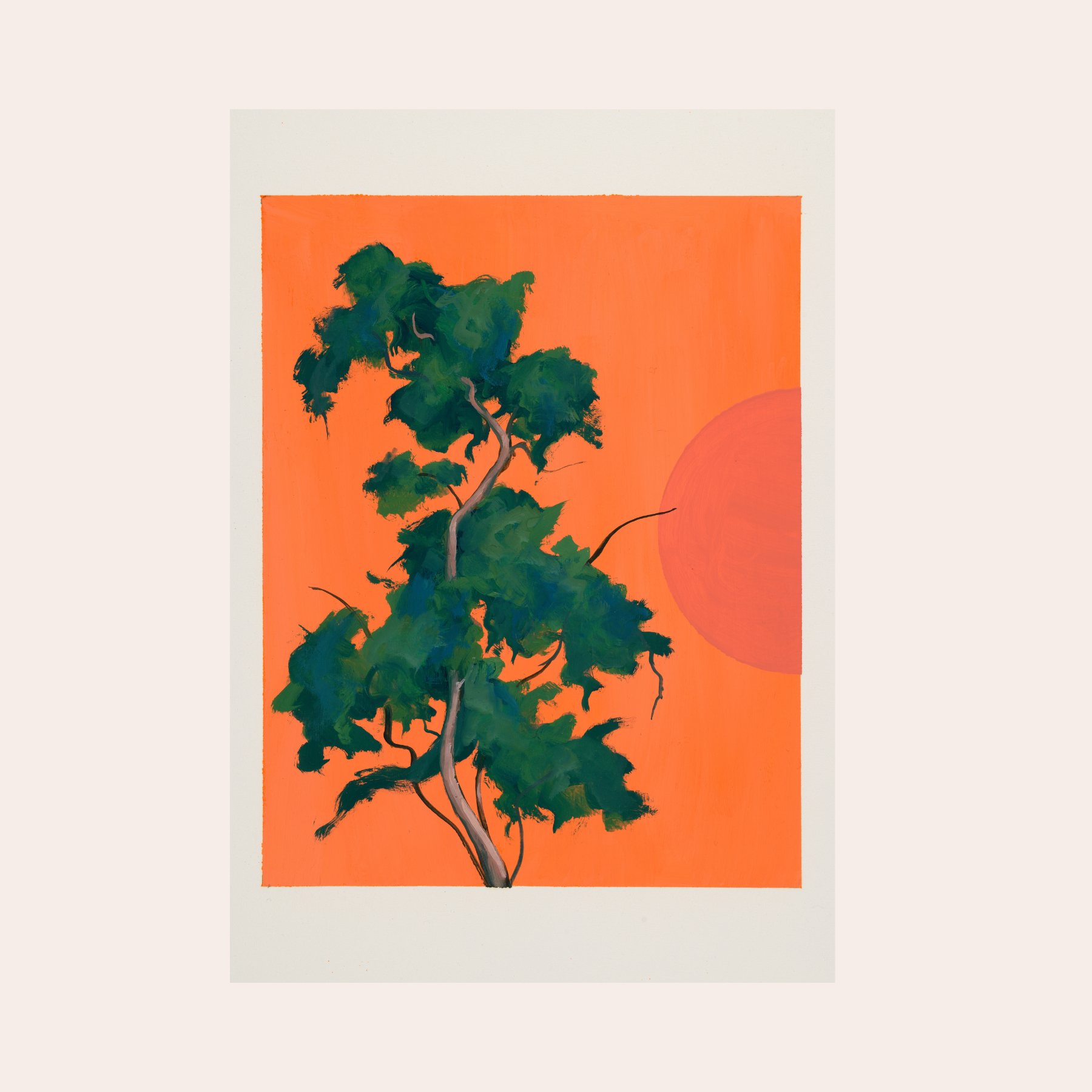 Red coloured moon I (one of pair)
Oil on paper
38 x 30.5cm
£1,100 (pair)