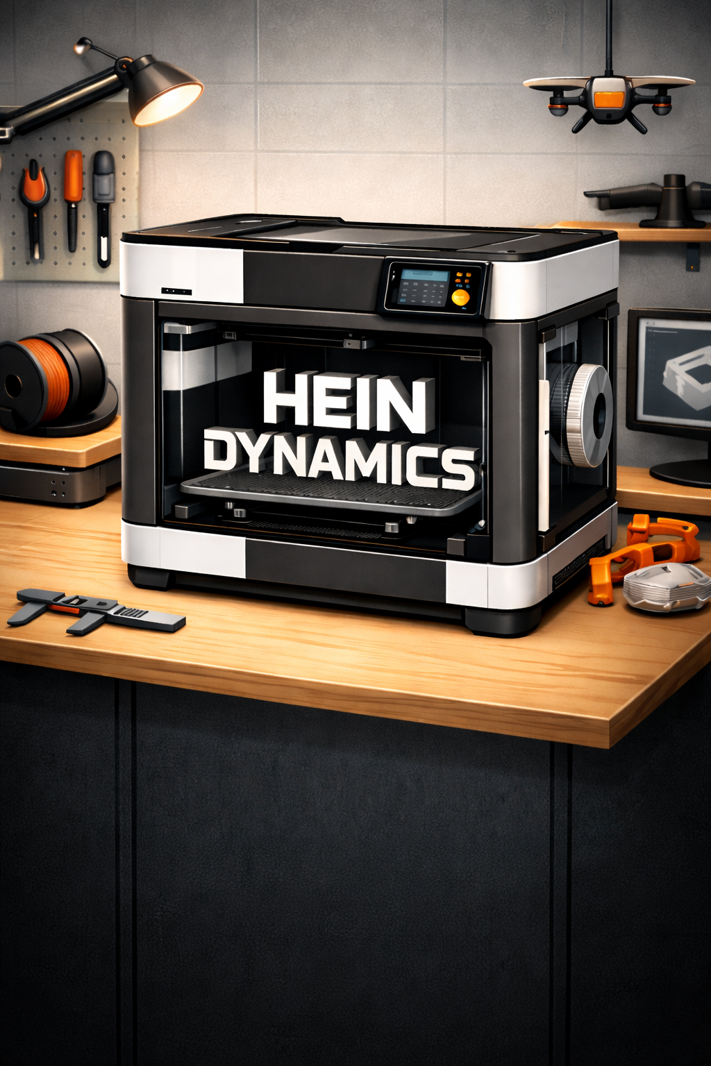 3D printer in workshop for repair and custom printing services