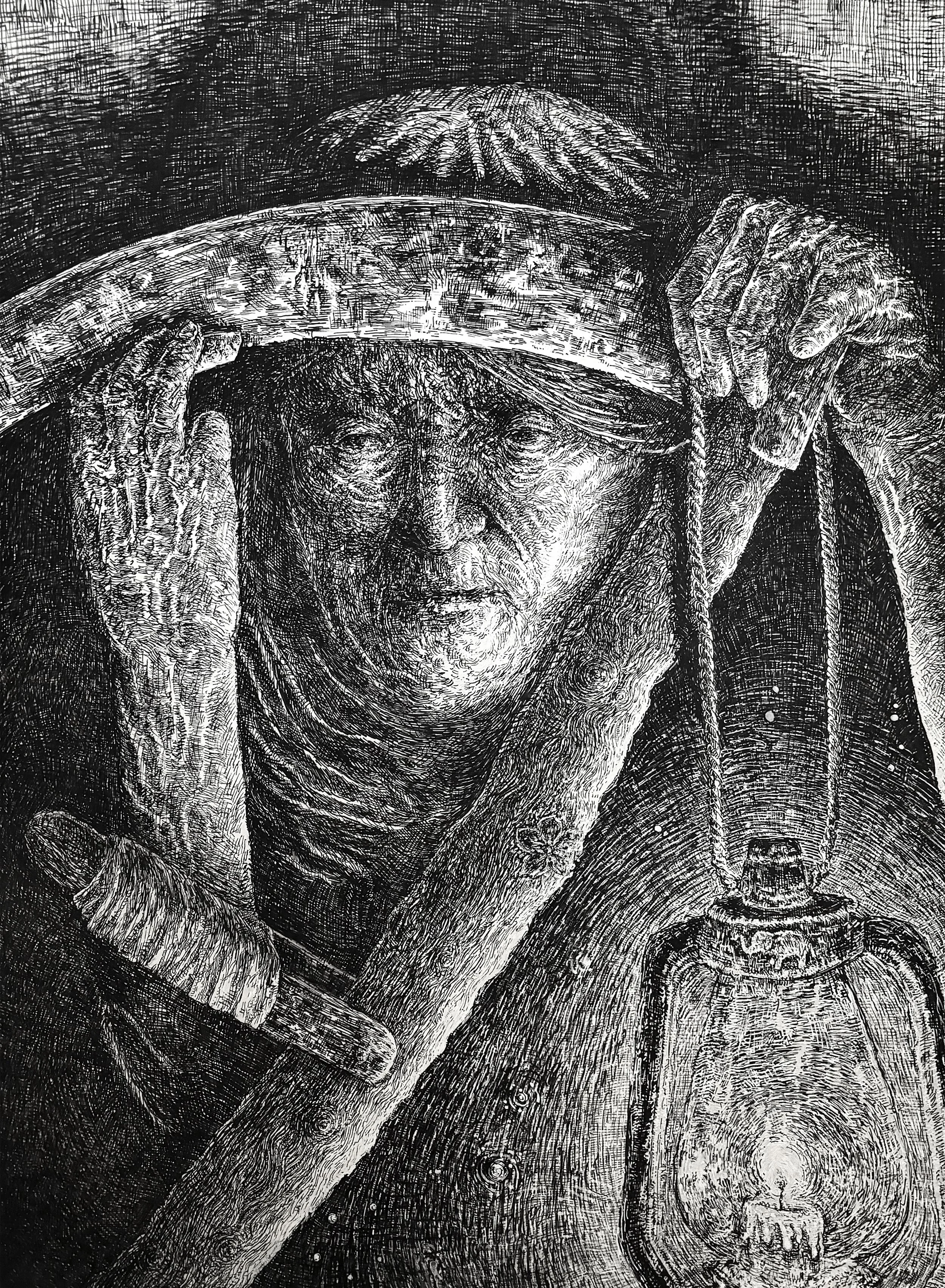 Dull, 2024. Pen on paper - 18 x 24 in